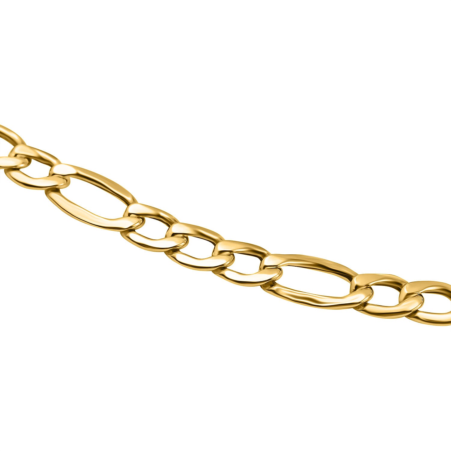 Italian Made Close Out- 9K Yellow Gold Diamond Cut Figaro Necklace (Size - 24), Gold Wt. 6.40 Gms