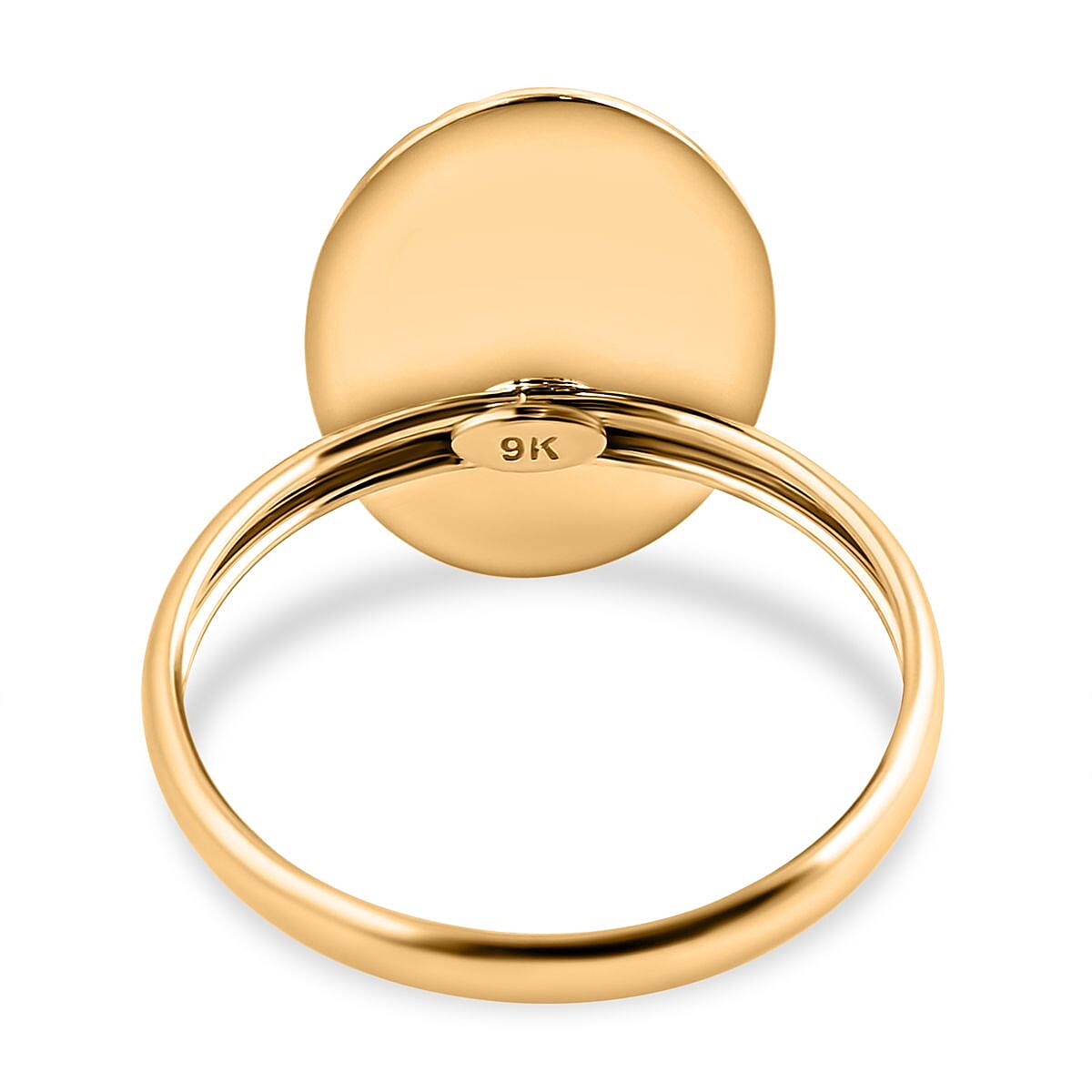 Closeout Deal- 9K Yellow Gold Diamond Cut Oval Ring