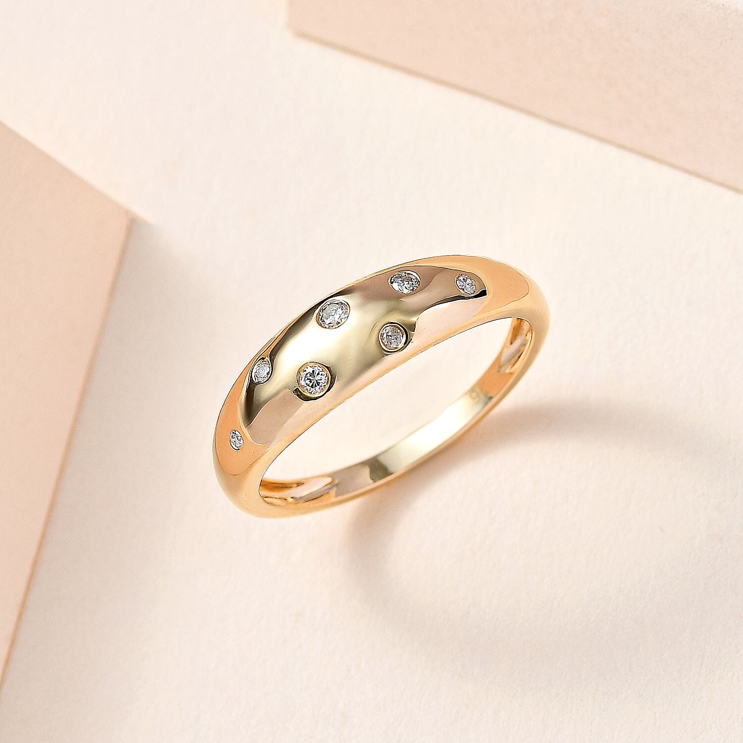9K Yellow Gold Diamond Constellation Ring