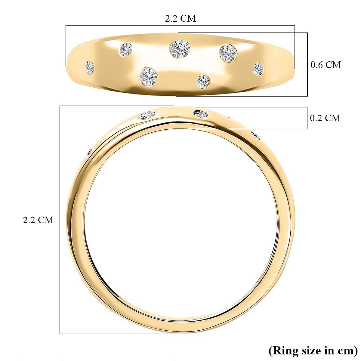 9K Yellow Gold Diamond Constellation Ring