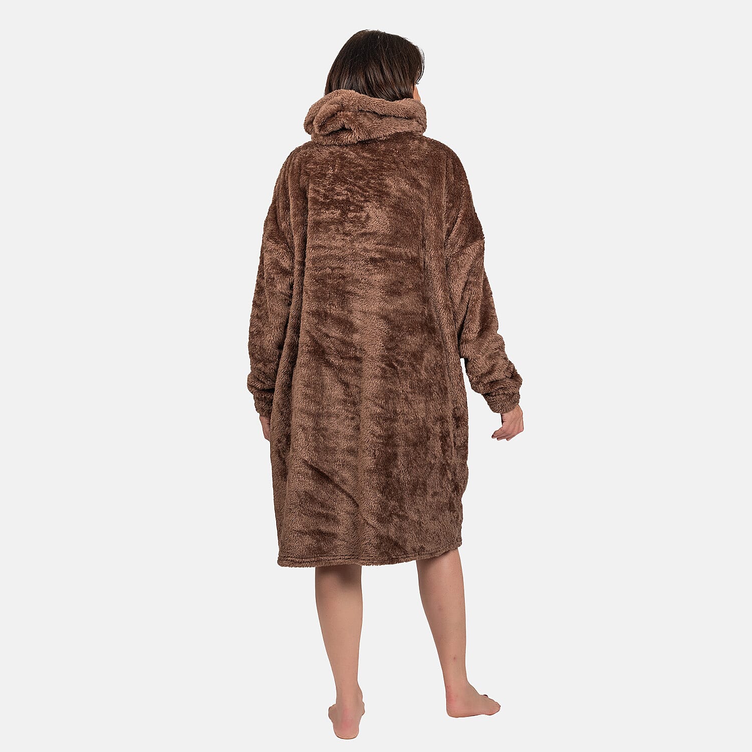 Luxurious Super Soft Sherpa Blanket Hoodie (Over Sized) - Chocolate Brown