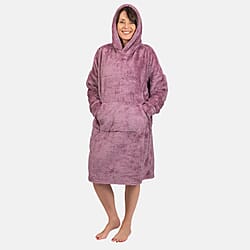 Luxurious Super Soft Sherpa Blanket Hoodie (Over Sized) - Coral Pink