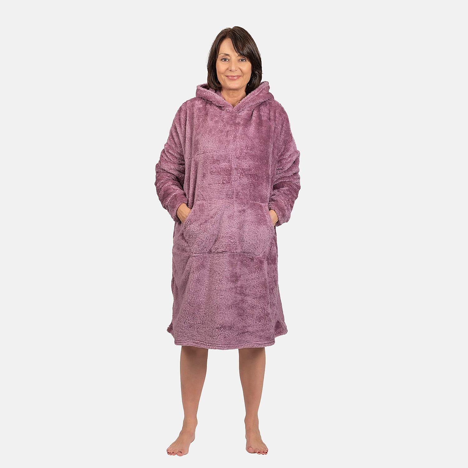 Luxurious Super Soft Sherpa Blanket Hoodie (Over Sized) - Coral Pink