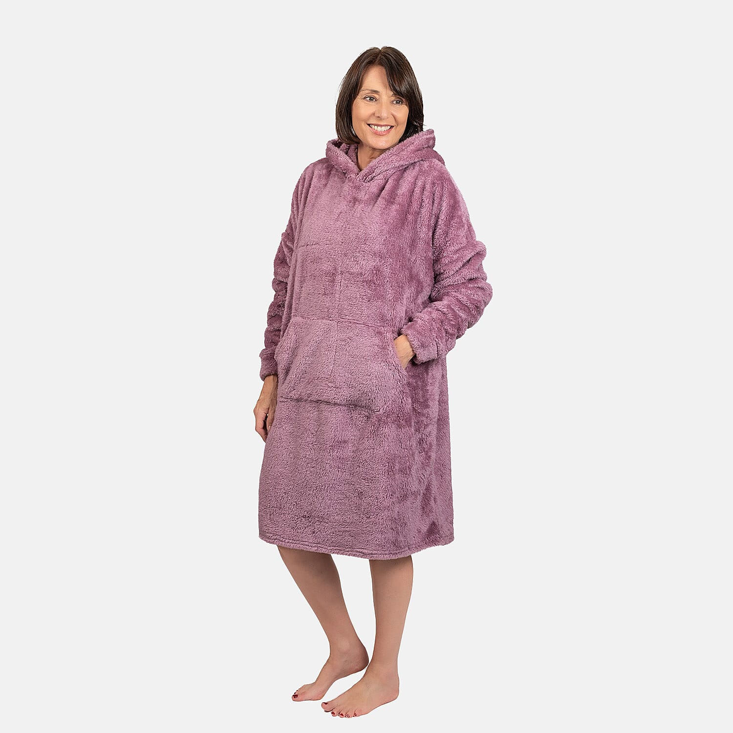 Luxurious Super Soft Sherpa Blanket Hoodie (Over Sized) - Coral Pink