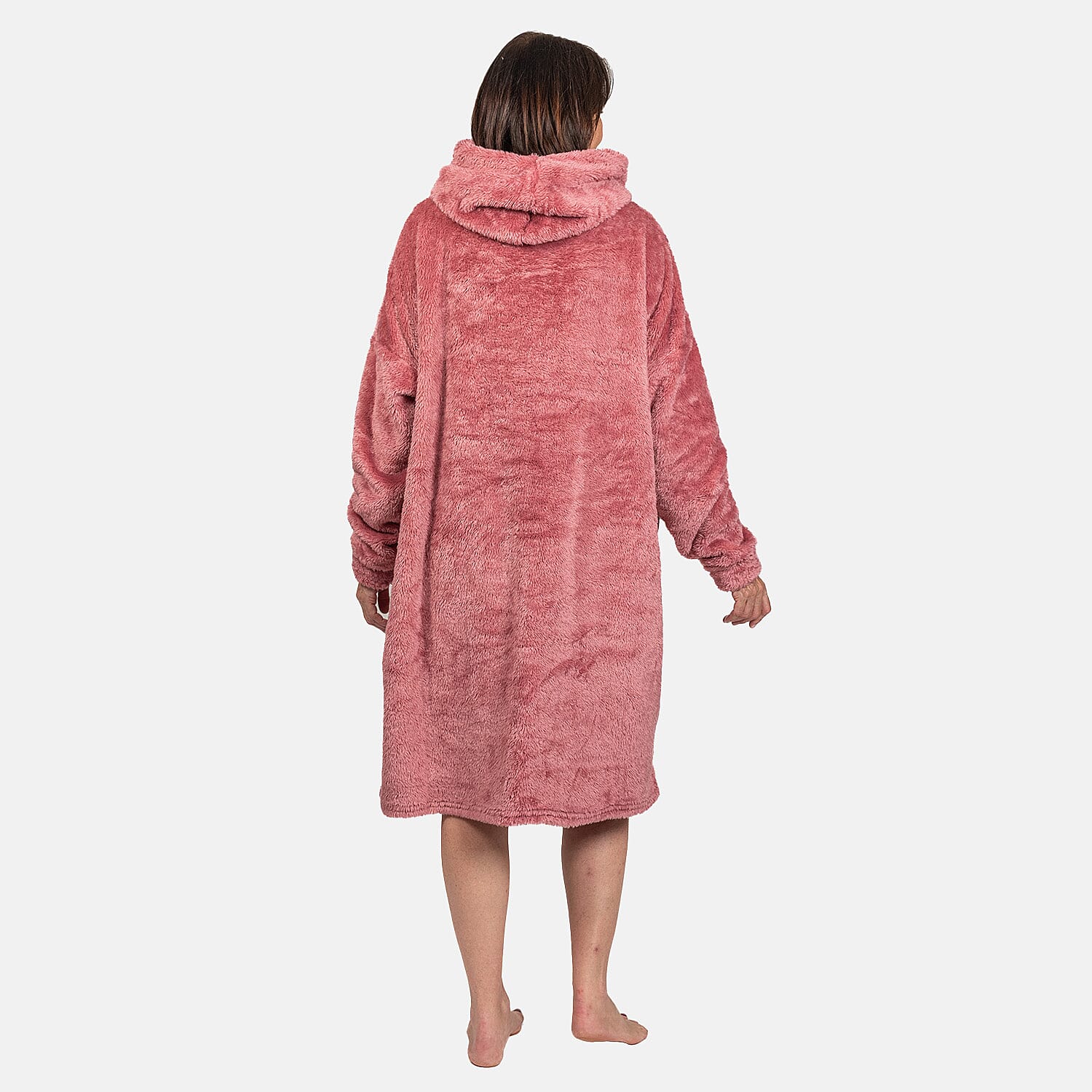Luxurious Super Soft Sherpa Blanket Hoodie (Over Sized) - Mauve