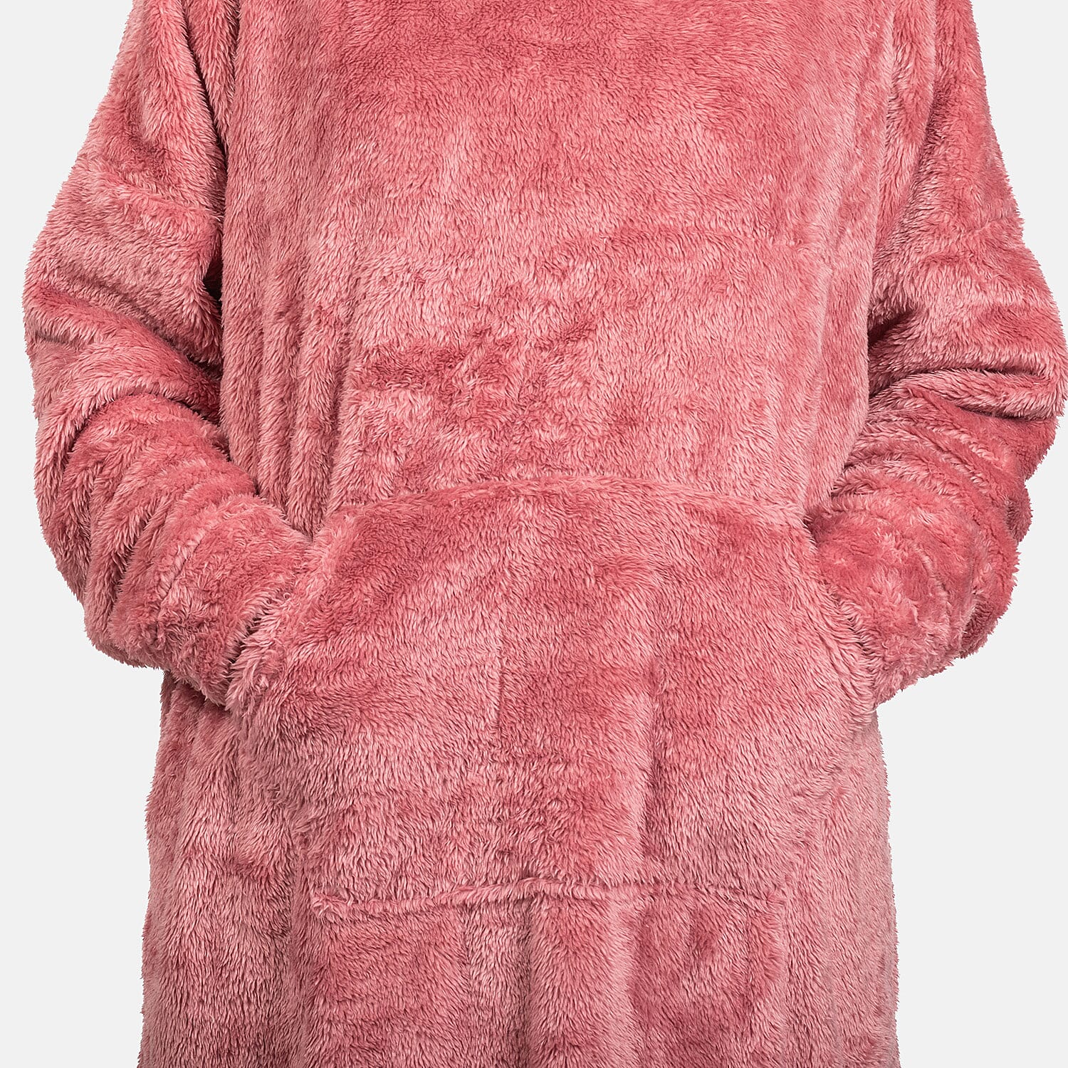 Luxurious Super Soft Sherpa Blanket Hoodie (Over Sized) - Mauve