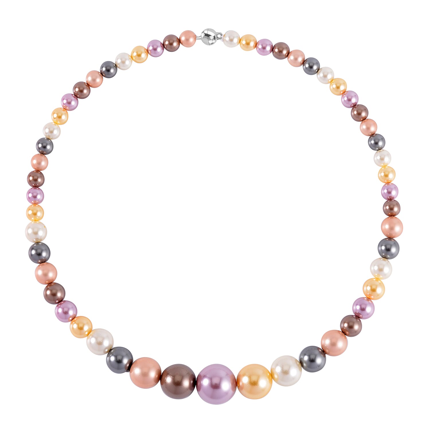 Multi Colour Shell Pearl Necklace (Size - 20) with Magnetic Lock