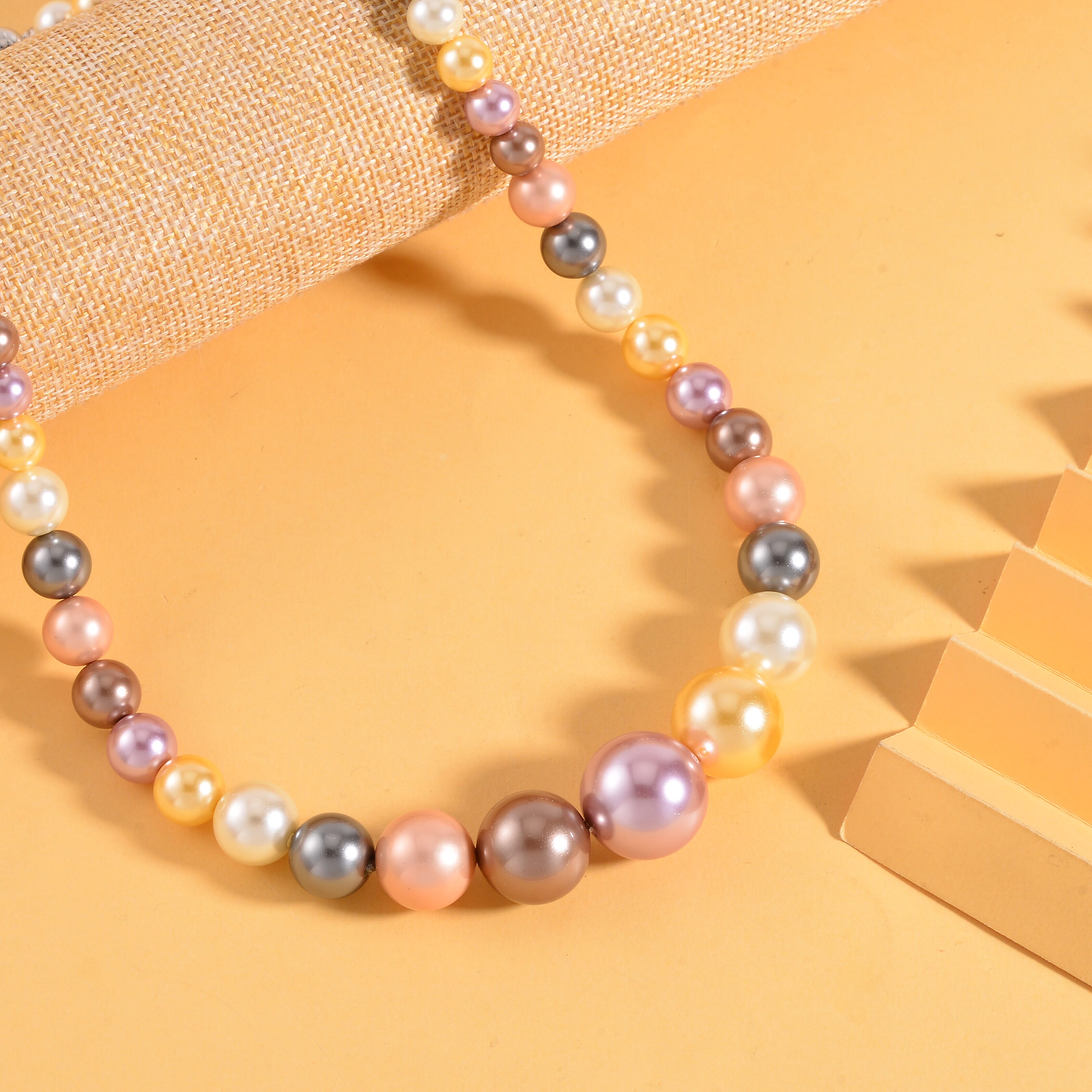 Multi Colour Shell Pearl Necklace (Size - 20) with Magnetic Lock