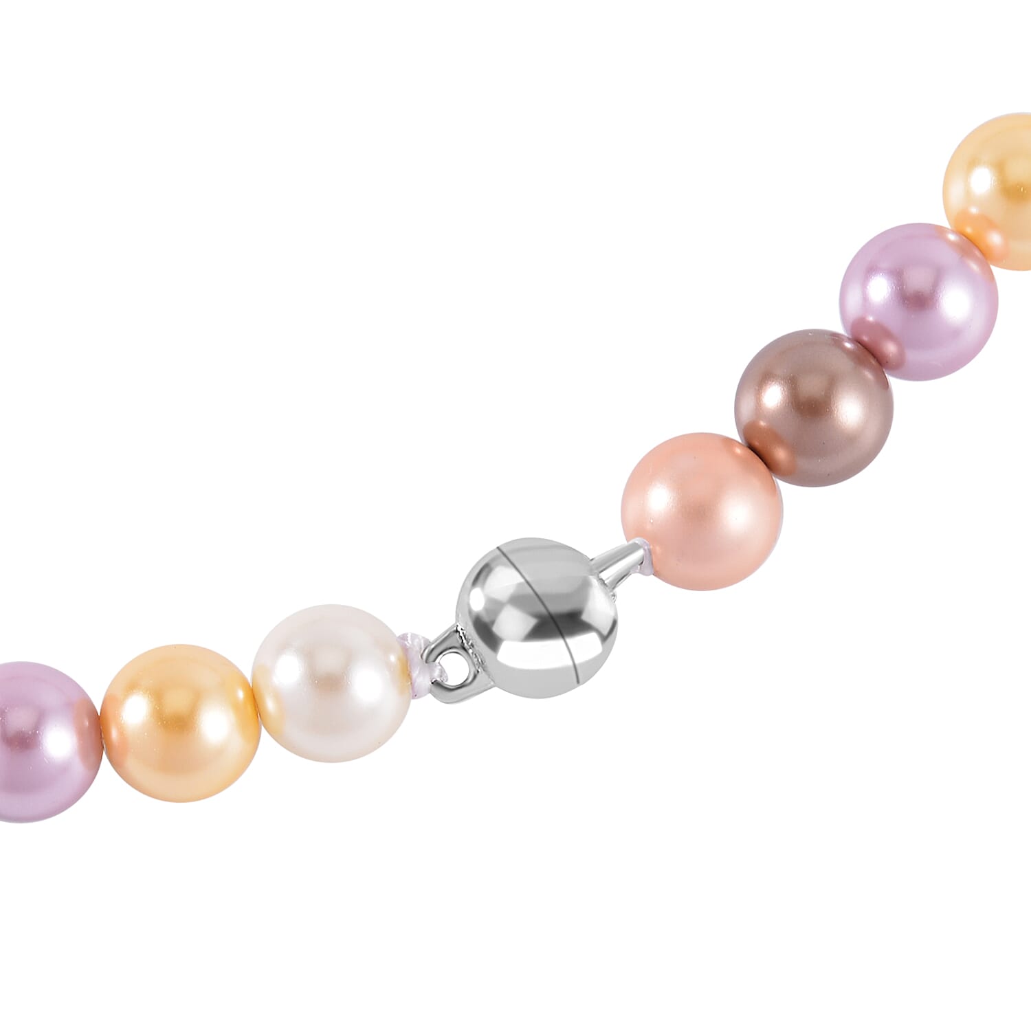 Multi Colour Shell Pearl Necklace (Size - 20) with Magnetic Lock