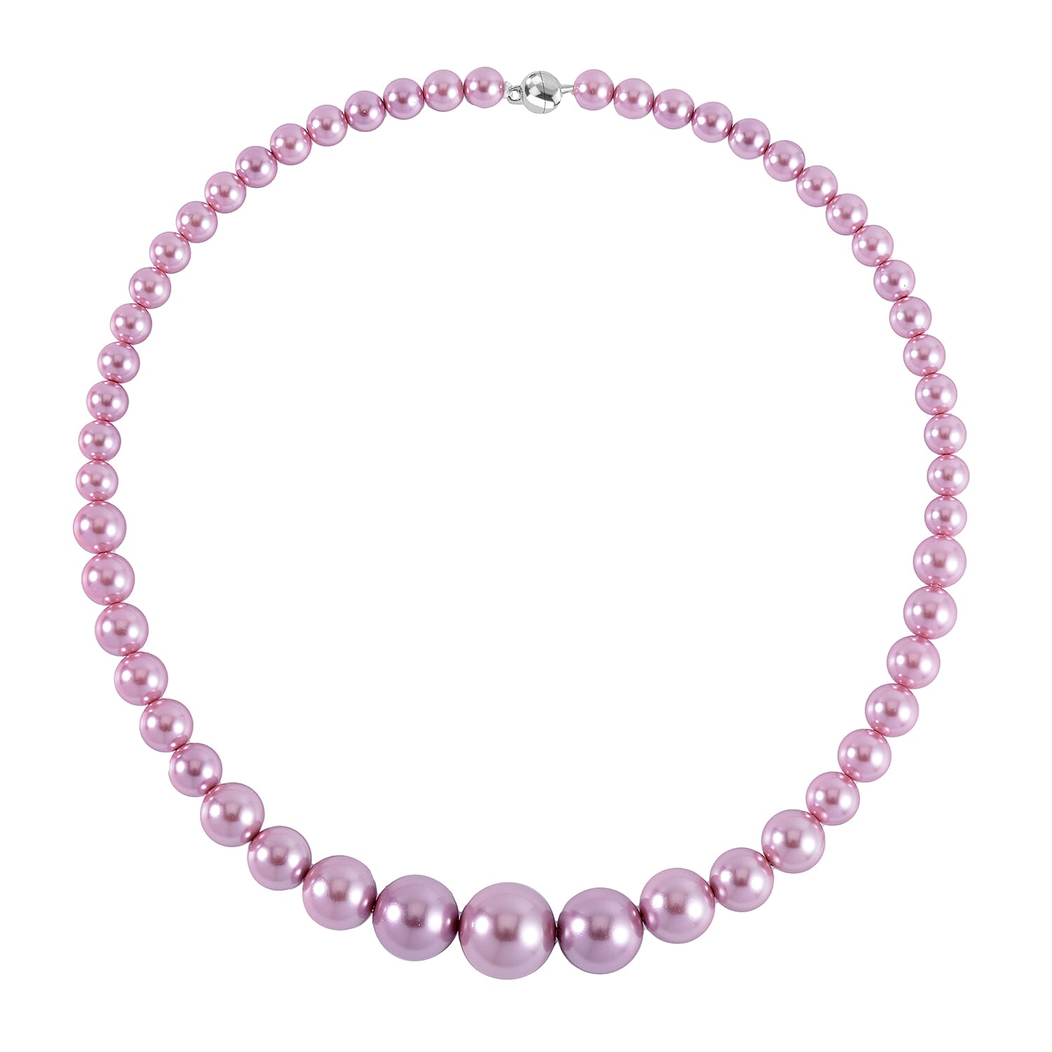 DOD- Lavender Shell Pearl Necklace (Size - 20) with Magnetic Lock