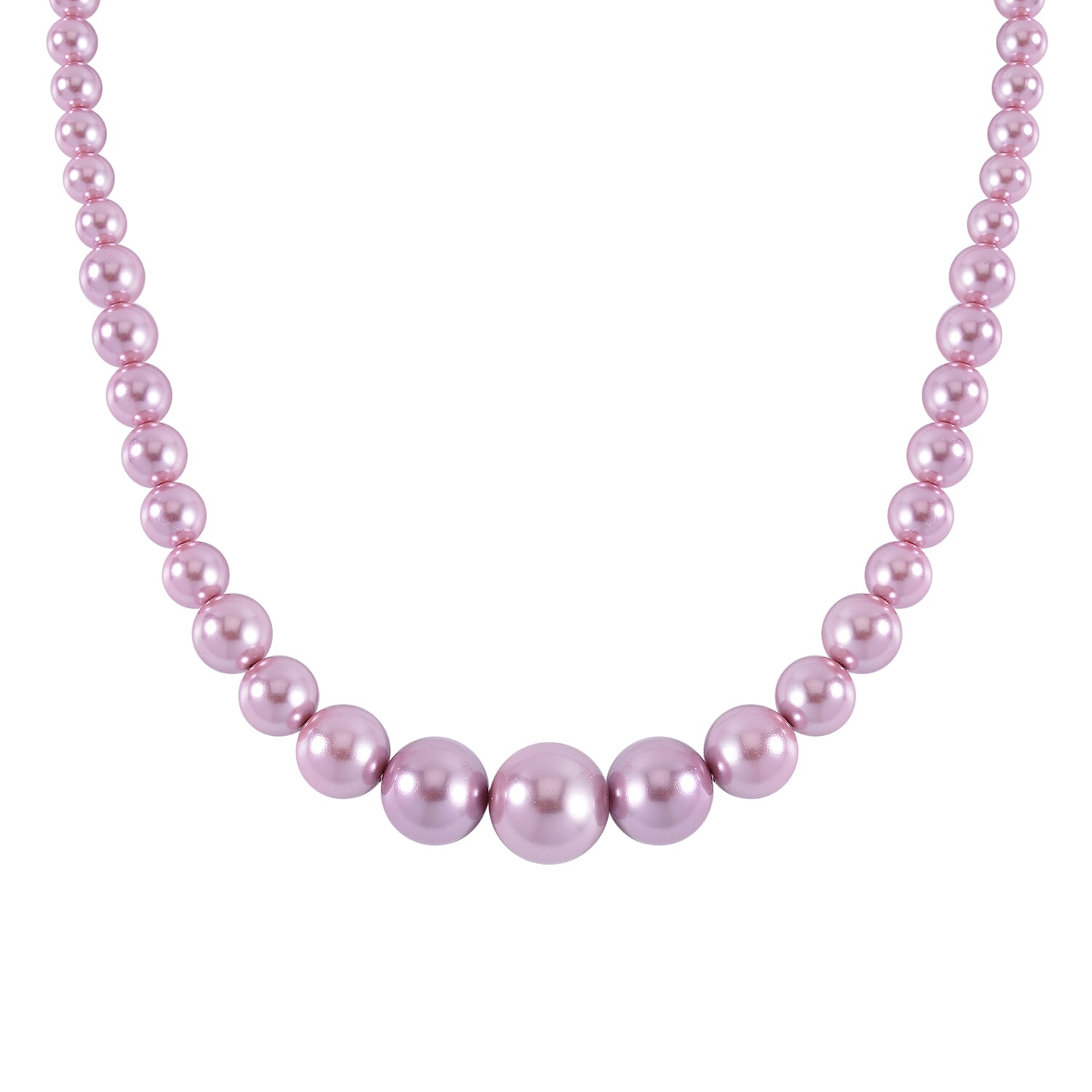 DOD- Lavender Shell Pearl Necklace (Size - 20) with Magnetic Lock
