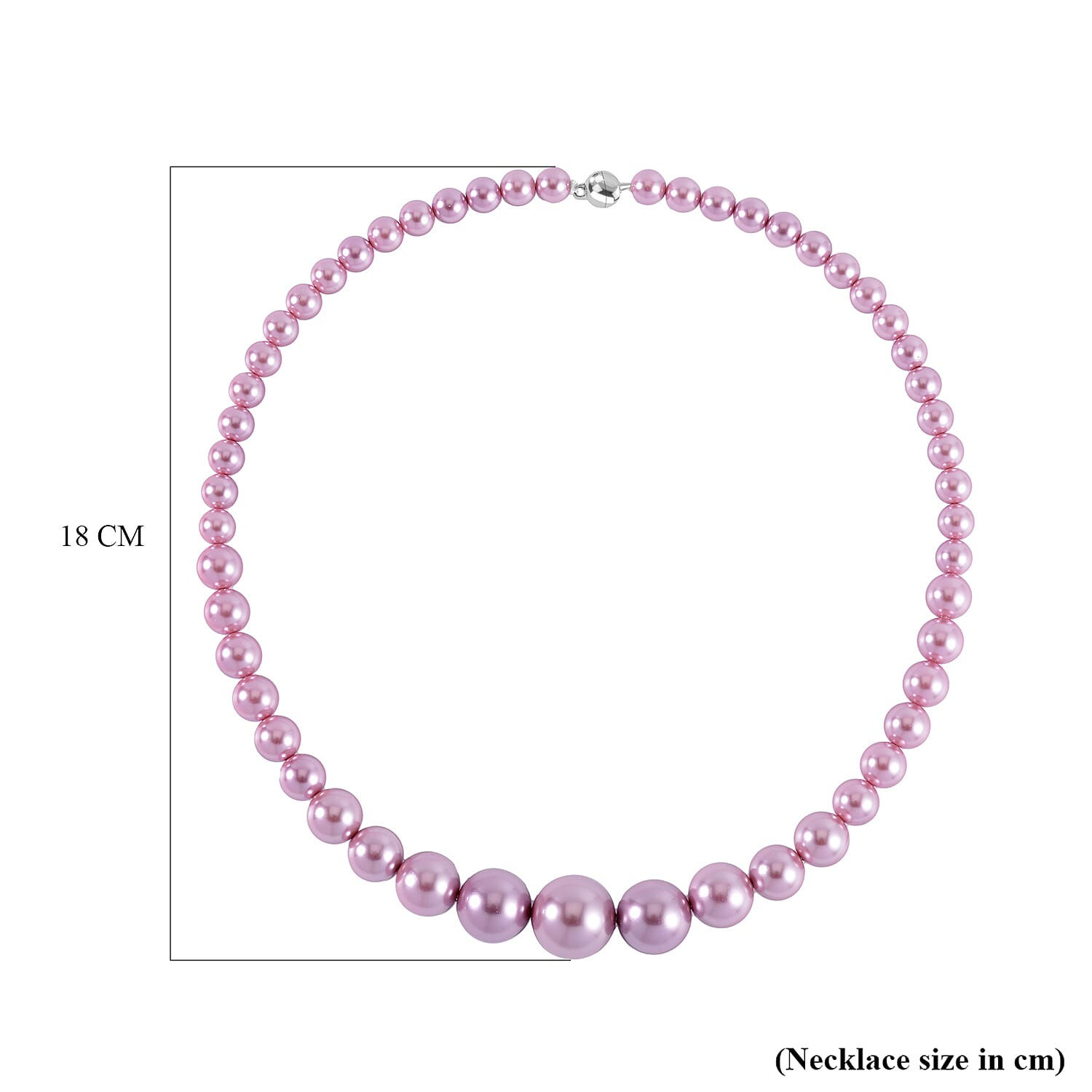 DOD- Lavender Shell Pearl Necklace (Size - 20) with Magnetic Lock