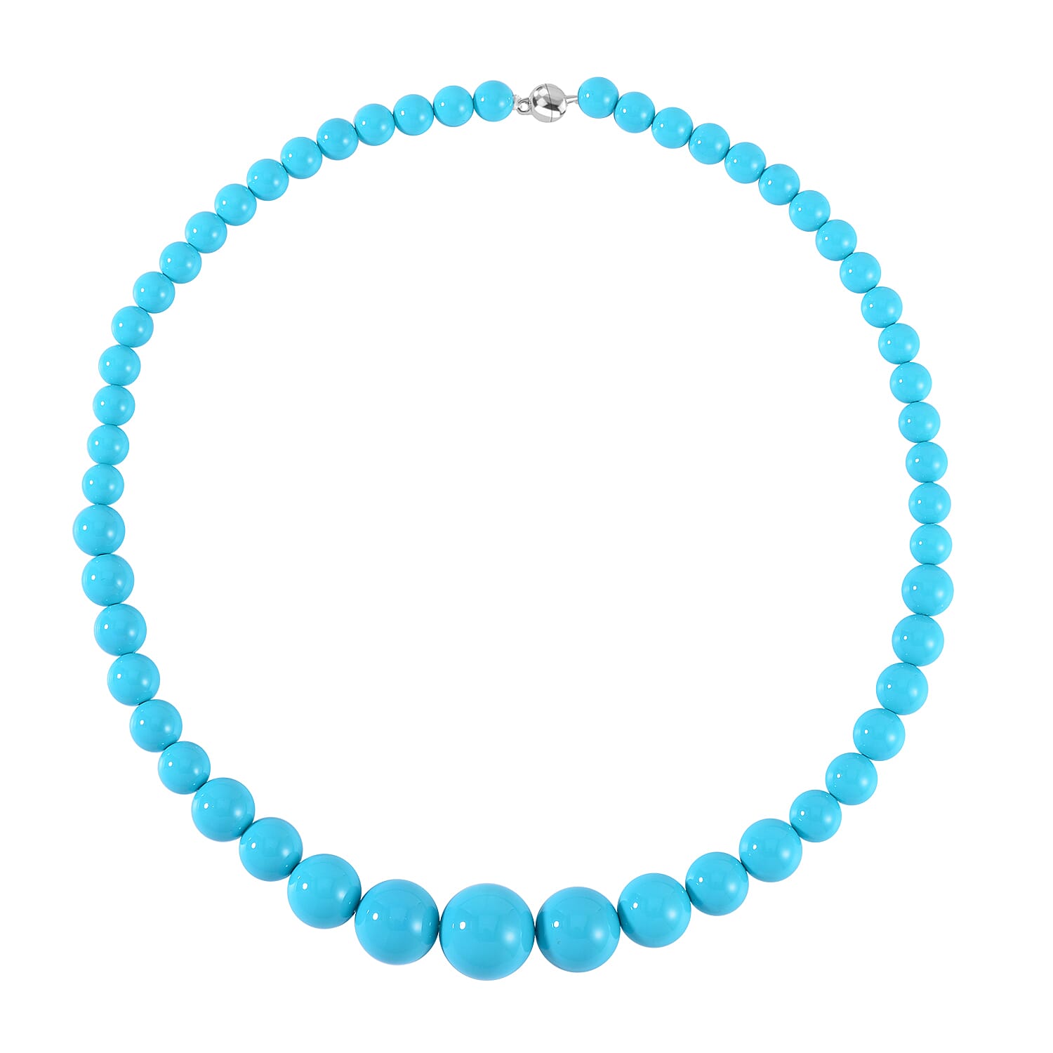DOD- Turquoise Shell Pearl Necklace (Size - 20) with Magnetic Lock