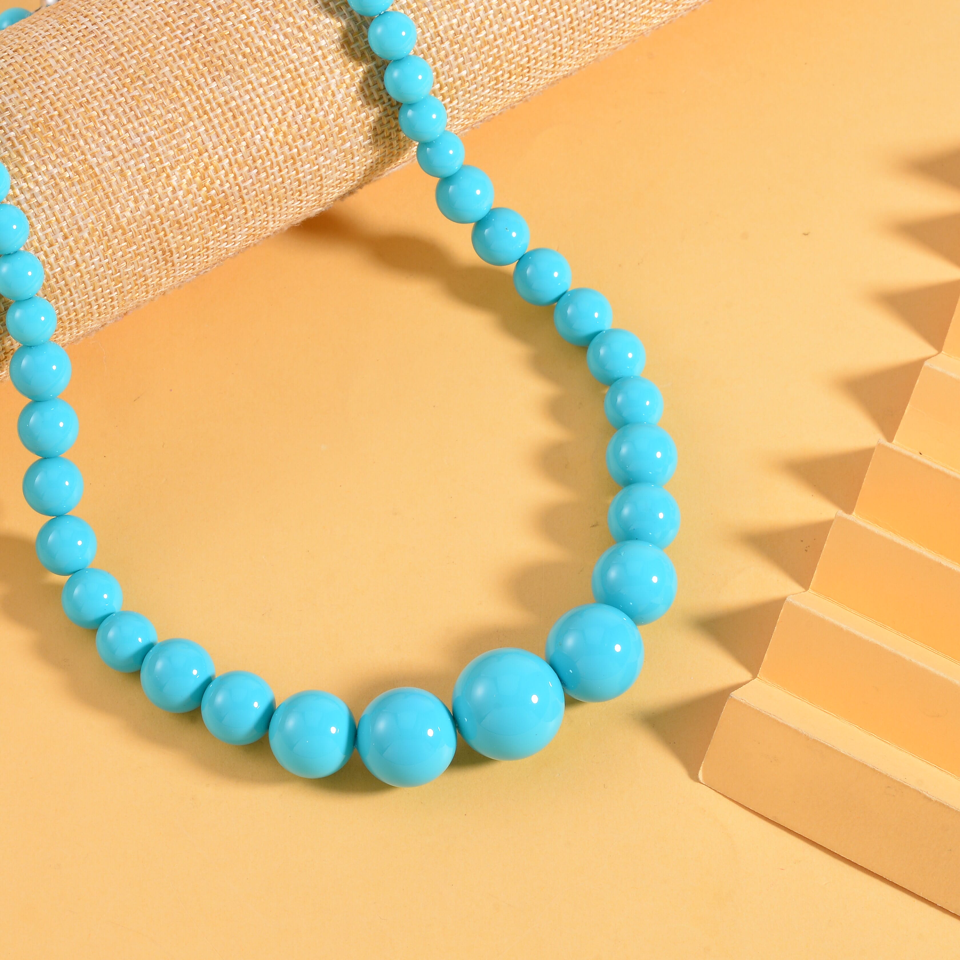 DOD- Turquoise Shell Pearl Necklace (Size - 20) with Magnetic Lock