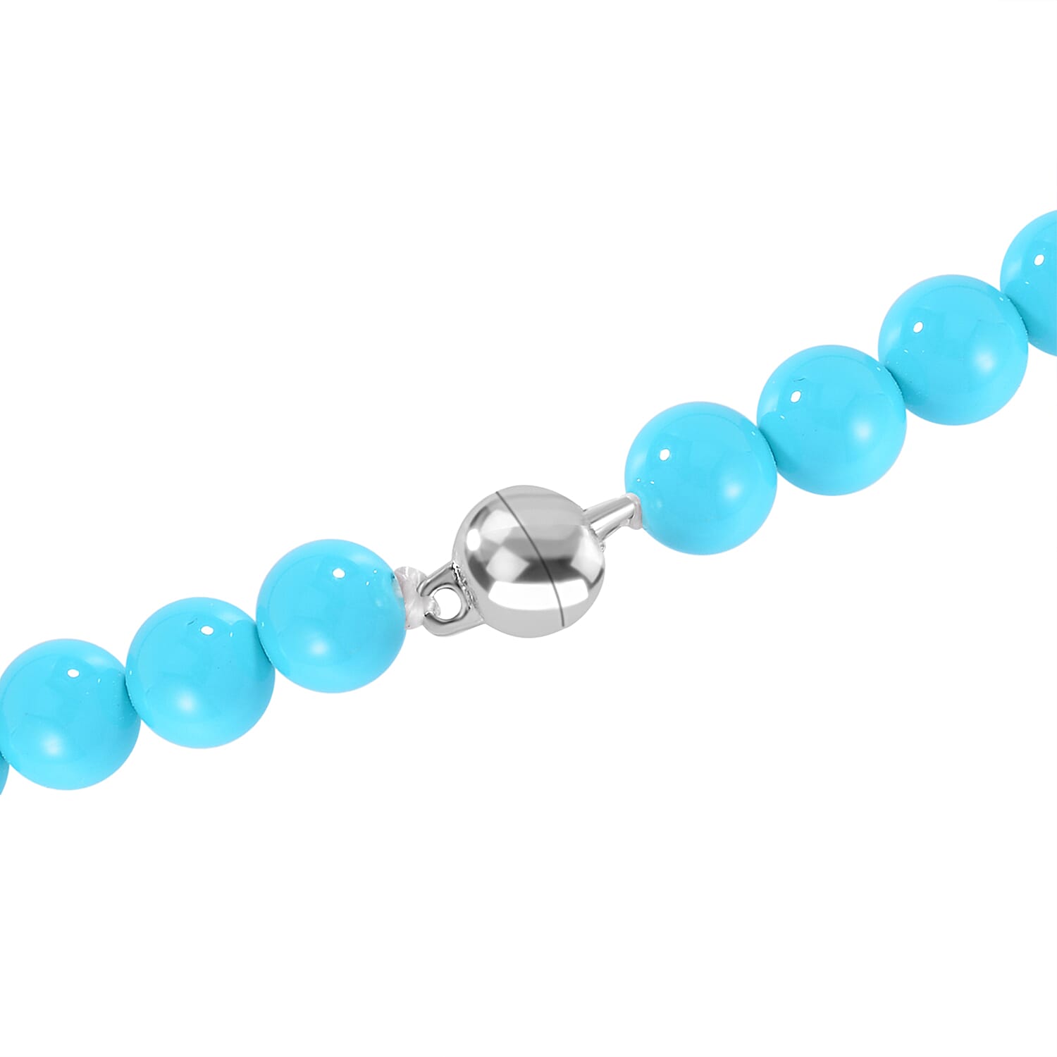 DOD- Turquoise Shell Pearl Necklace (Size - 20) with Magnetic Lock