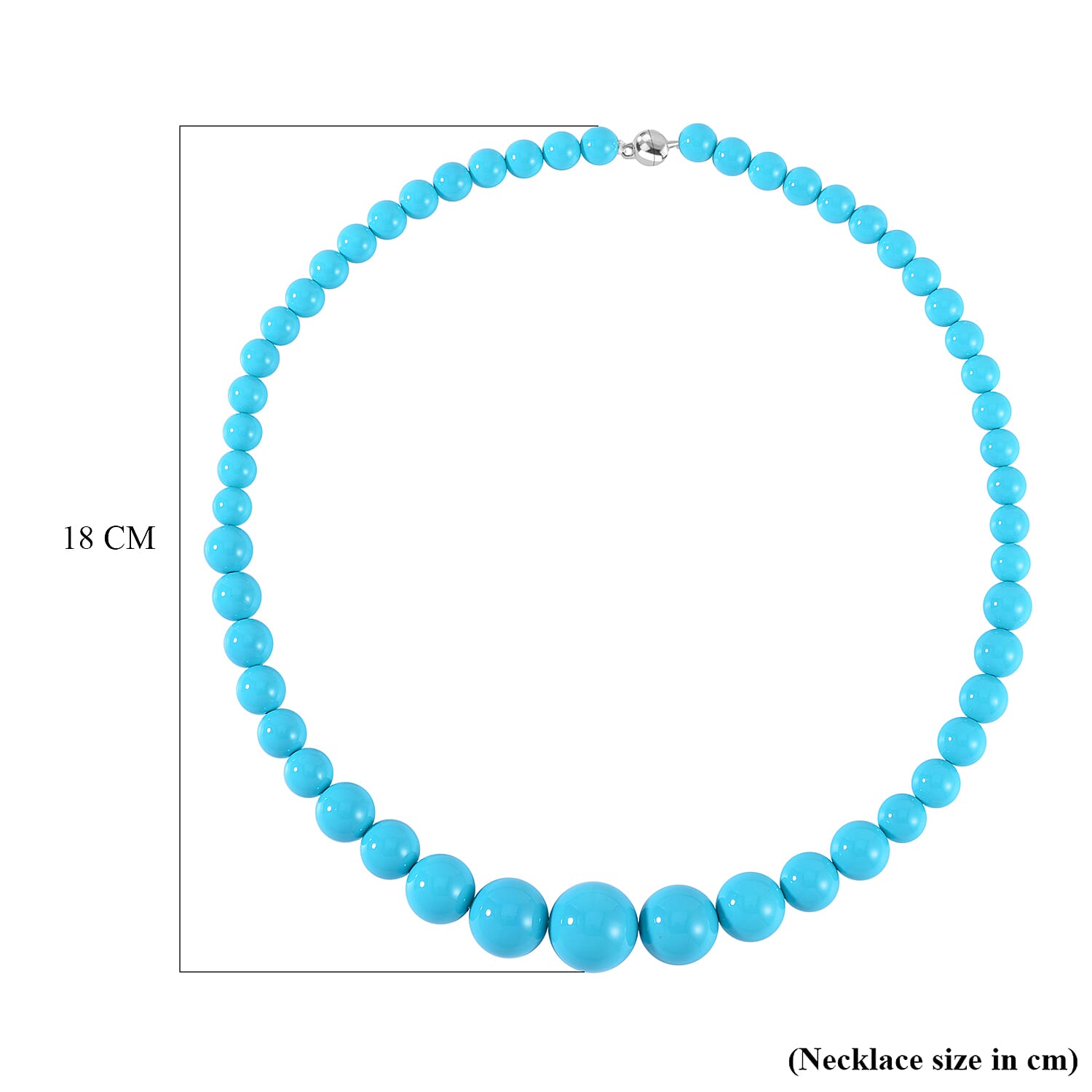DOD- Turquoise Shell Pearl Necklace (Size - 20) with Magnetic Lock