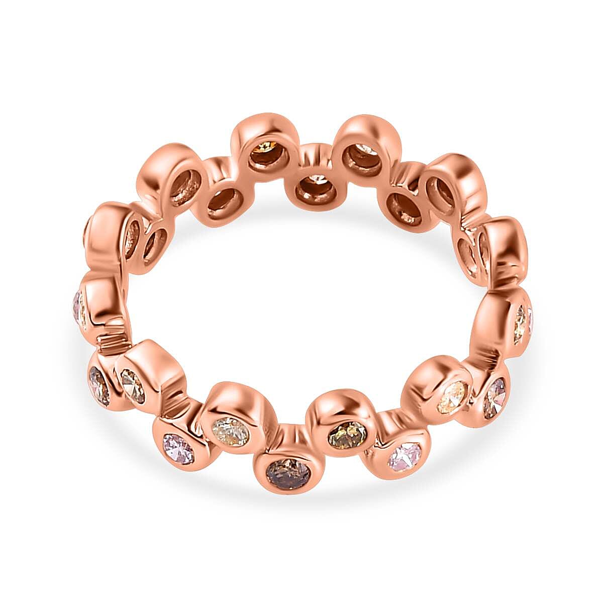 14K Rose Gold SGL Certified Pink, Champagne, Natural Yellow & Green Diamond Ring 1.00 Ct. 14K Rose Gold SGL Certified Pink, Champagne, Natural Yellow & Green Diamond Ring 1.00 Ct.