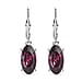 Amethyst Finest Austrian Crystal Solitaire Dangle Earrings in Platinum Overlay Sterling Silver