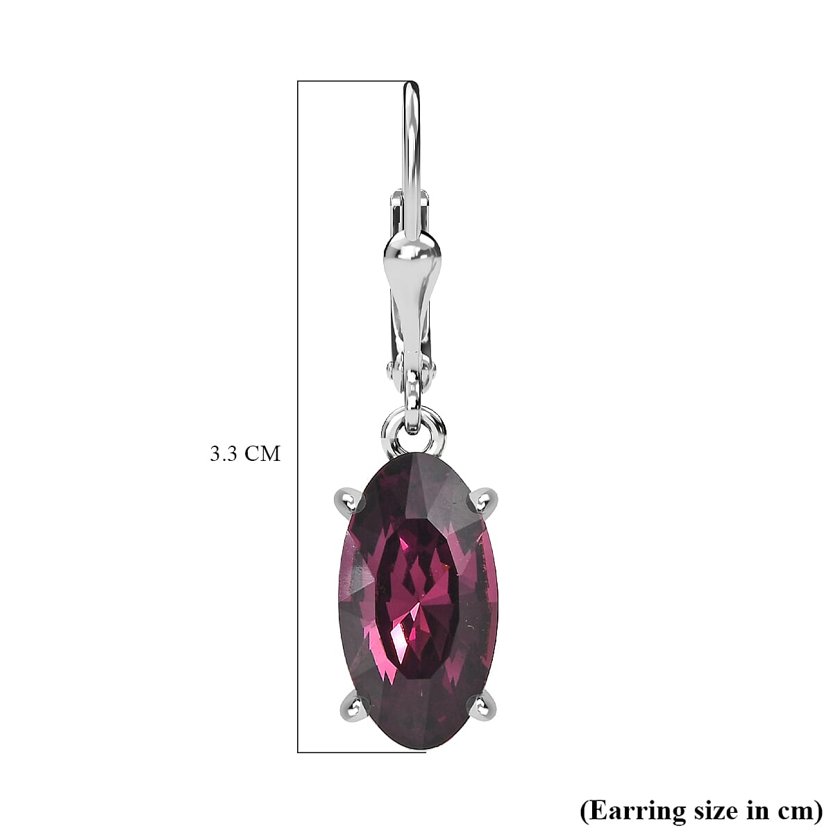 Amethyst Finest Austrian Crystal Solitaire Dangle Earrings in Platinum Overlay Sterling Silver
