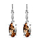 Amethyst Finest Austrian Crystal Solitaire Dangle Earrings in Platinum Overlay Sterling Silver