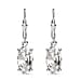 Amethyst Finest Austrian Crystal Solitaire Dangle Earrings in Platinum Overlay Sterling Silver