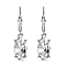 White Finest Austrian Crystal Dangle Earrings in Platinum Overlay Sterling Silver
