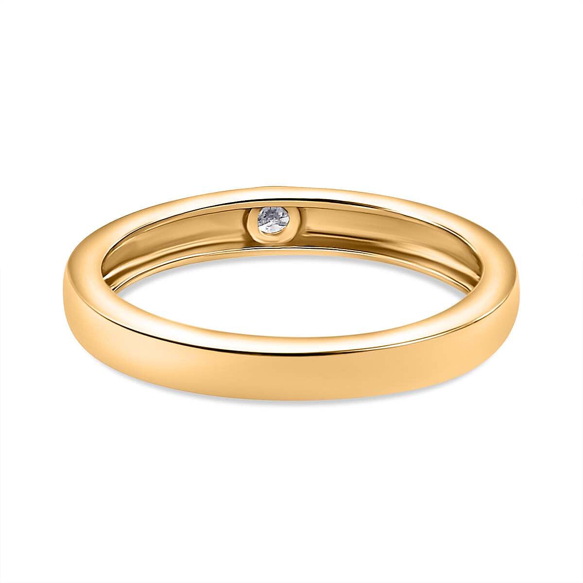 9K Yellow Gold  I3   White Diamond  I3 Band Ring 0.04 ct,  Gold Wt. 1.91 Gms