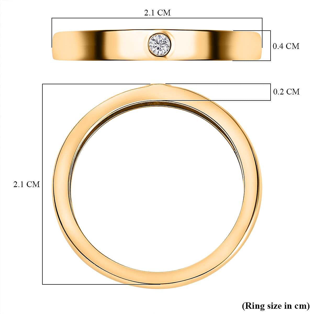 9K Yellow Gold  I3   White Diamond  I3 Band Ring 0.04 ct,  Gold Wt. 1.91 Gms