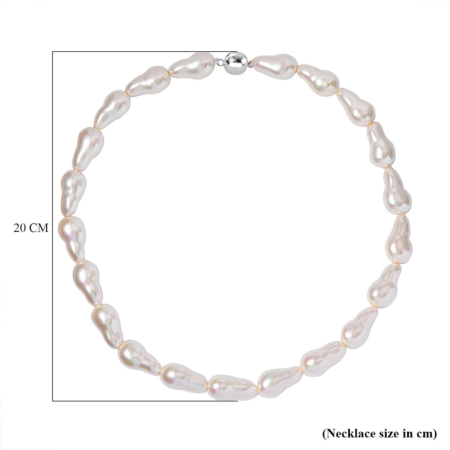 One Time Deal- Baroque Tahitian Color Shell Pearl Necklace with Magnetic Clasp (Size - 20)