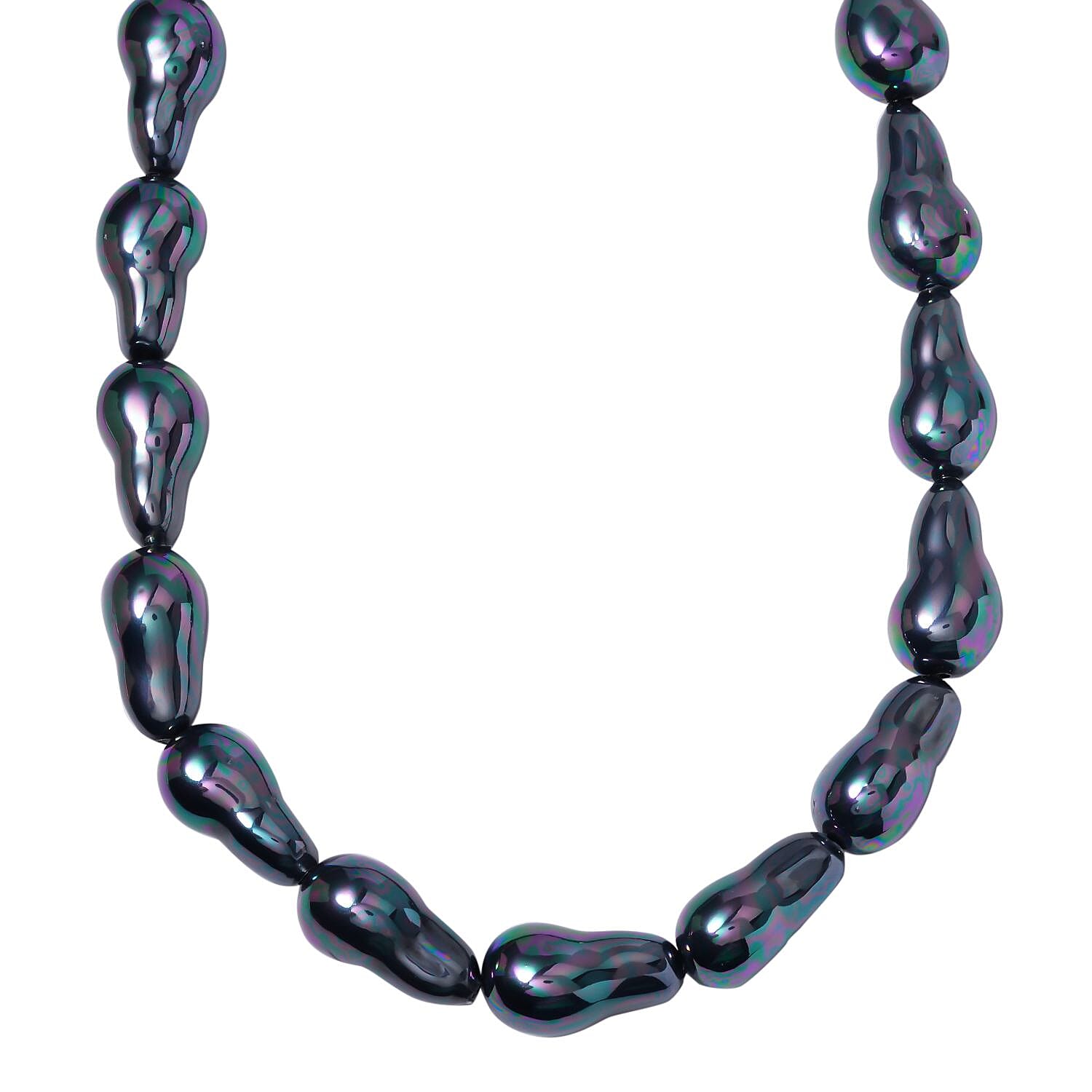 One Time Deal- Baroque Tahitian Color Shell Pearl Necklace with Magnetic Clasp (Size - 20)