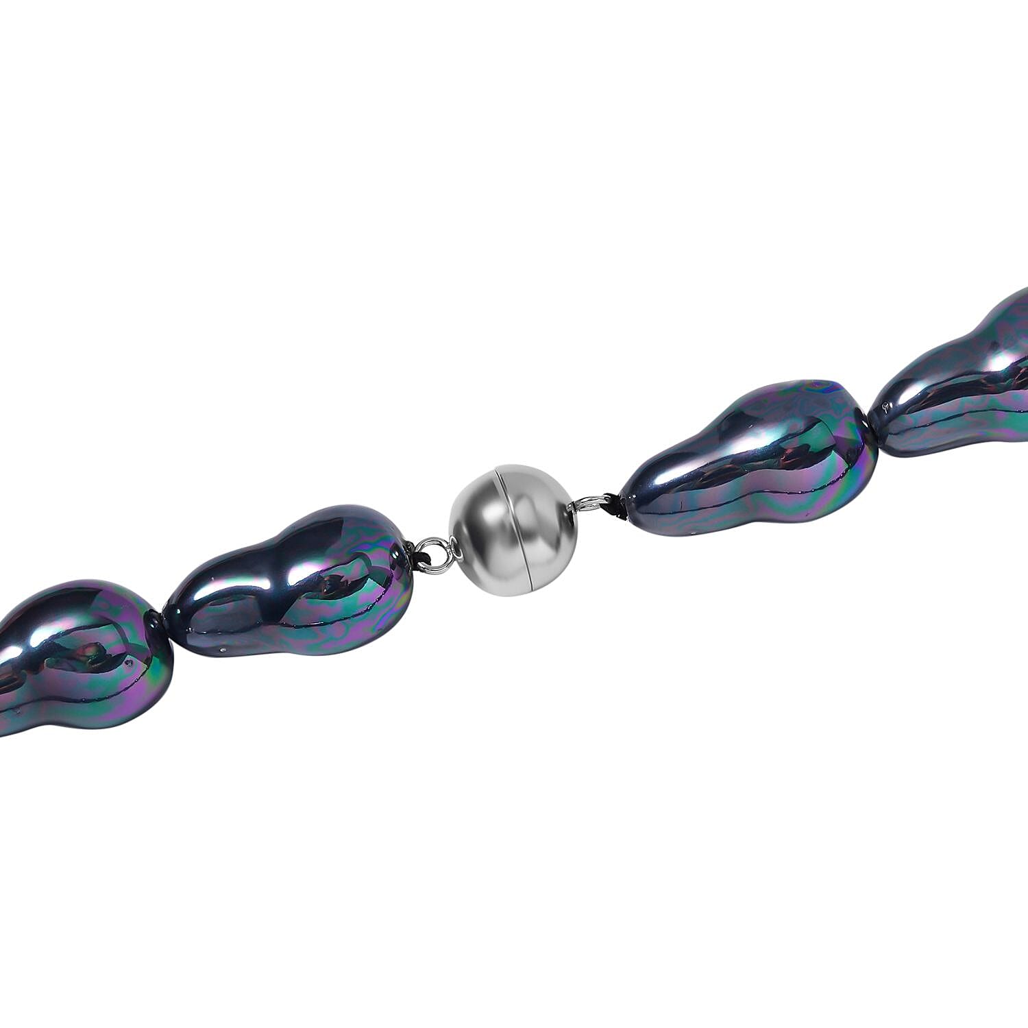 One Time Deal - Baroque Tahitian Colour Shell Pearl Necklace with Magnetic Clasp (Size - 20)