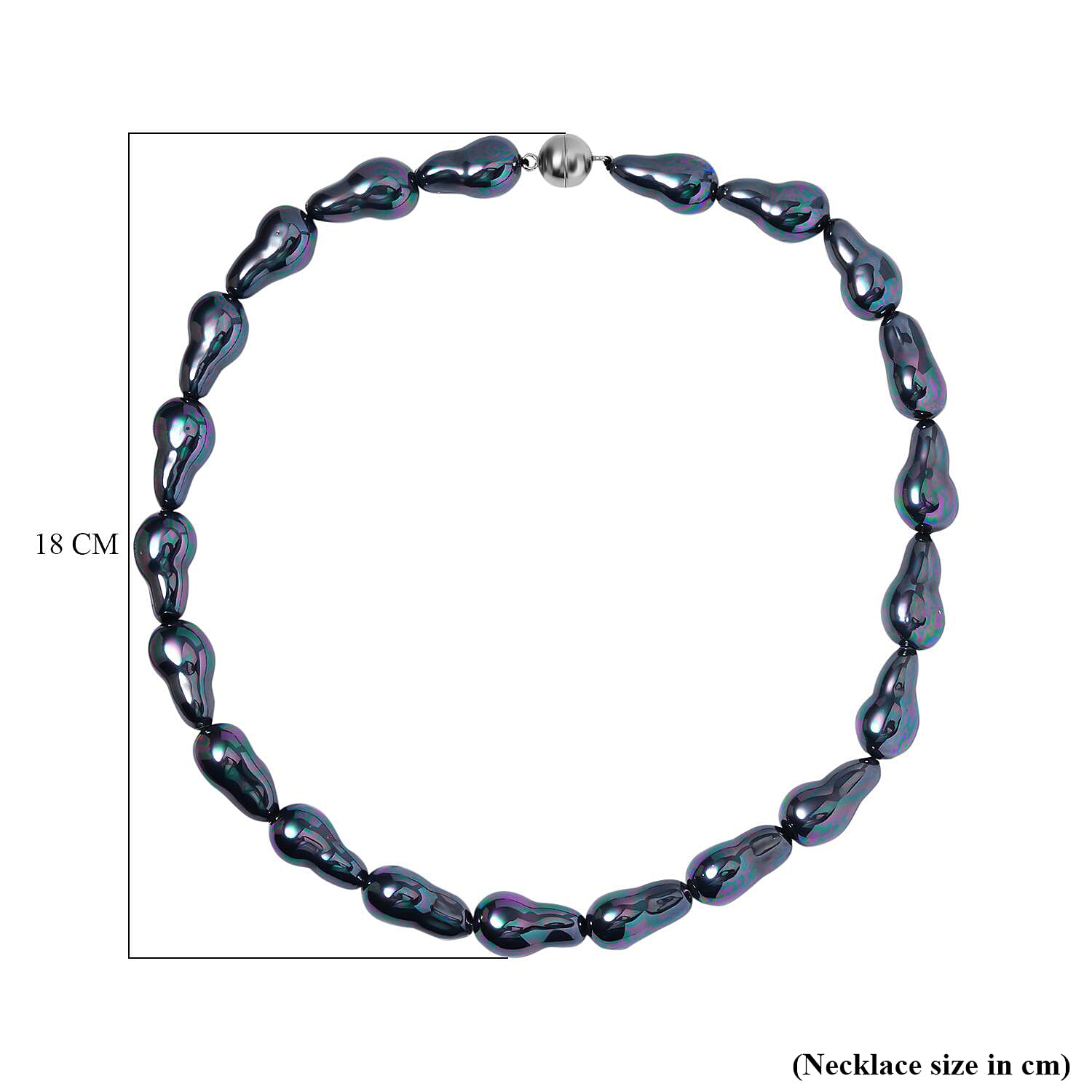 One Time Deal - Baroque Tahitian Colour Shell Pearl Necklace with Magnetic Clasp (Size - 20)