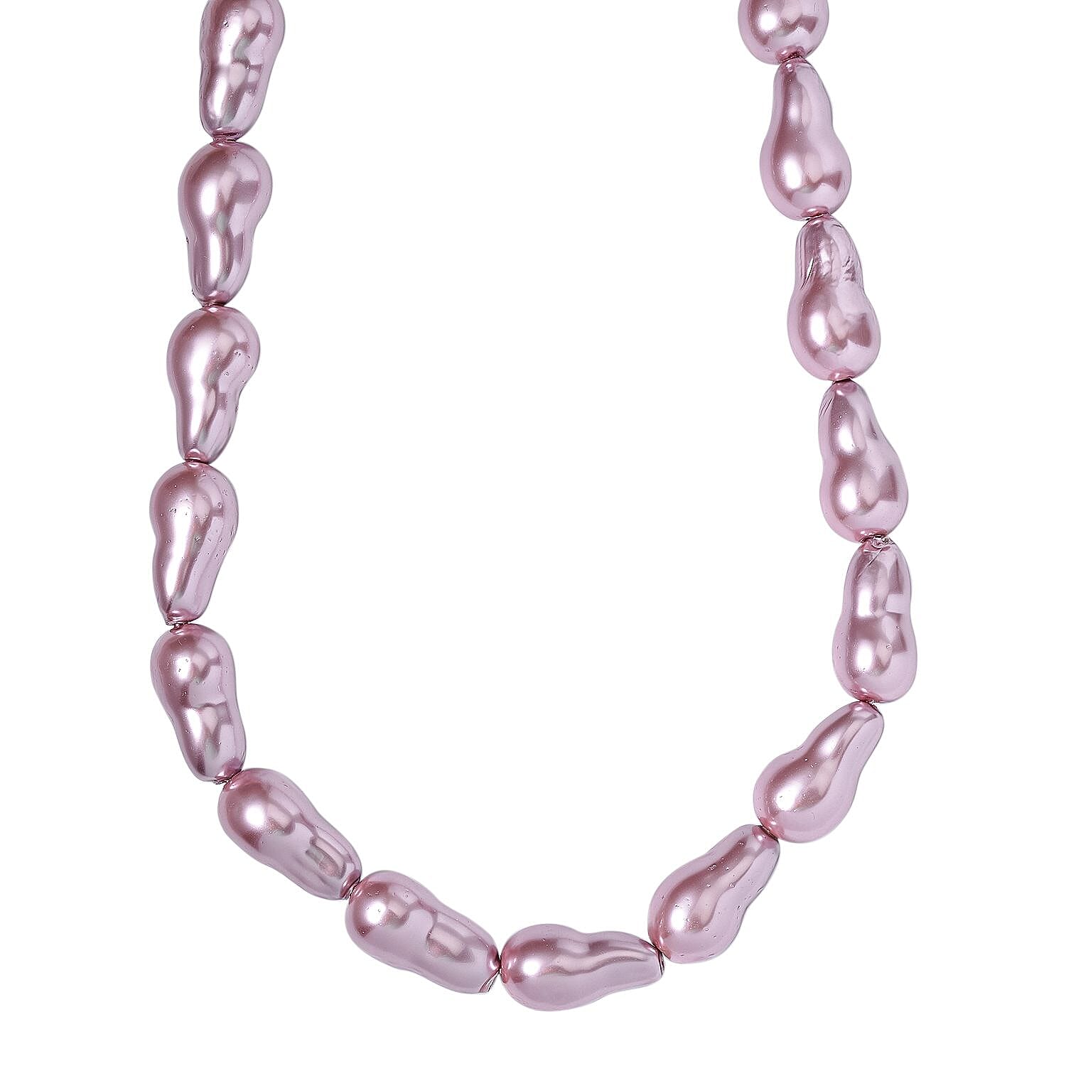 One Time Deal- Baroque Lavender Color Shell Pearl Necklace with Magnetic Clasp (Size - 20)