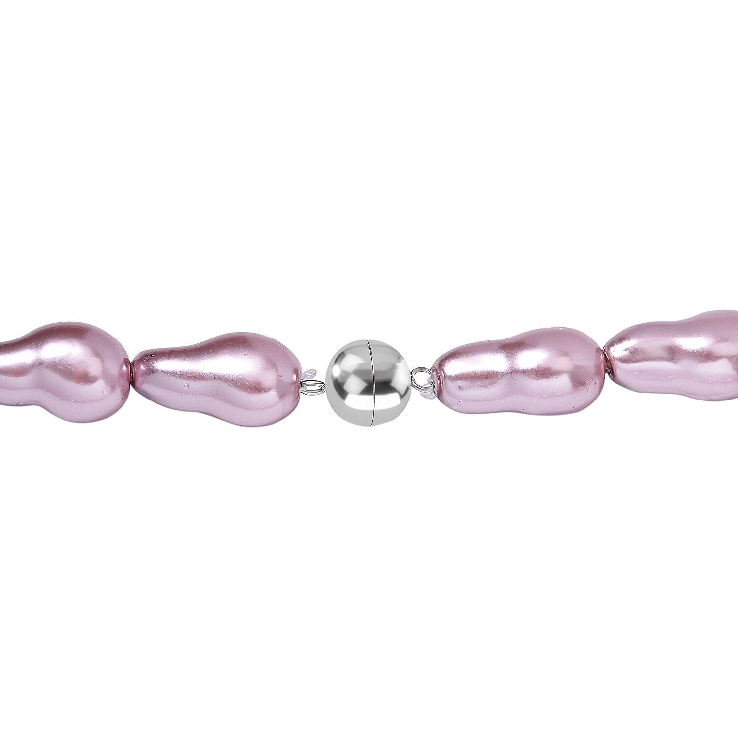 One Time Deal- Baroque Lavender Color Shell Pearl Necklace with Magnetic Clasp (Size - 20)