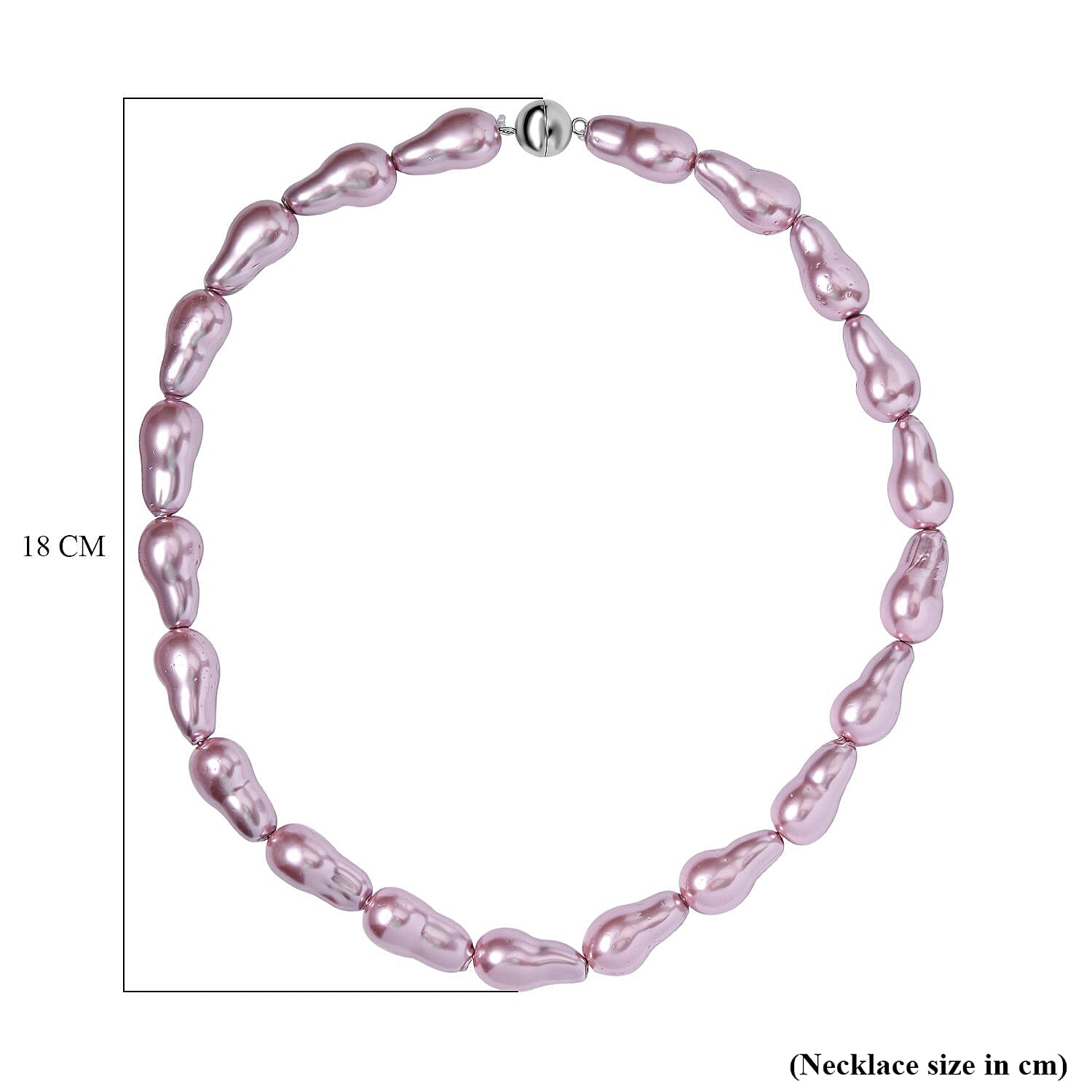One Time Deal- Baroque Lavender Color Shell Pearl Necklace with Magnetic Clasp (Size - 20)
