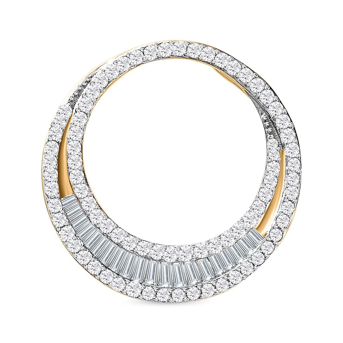 Back By Popular Demand - 9K Yellow Gold Diamond Crescent Pendant 1.00 Ct