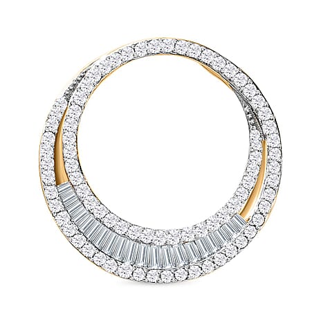 Back By Popular Demand - 9K Yellow Gold Diamond (G-H) Crescent Pendant 1.00 Ct