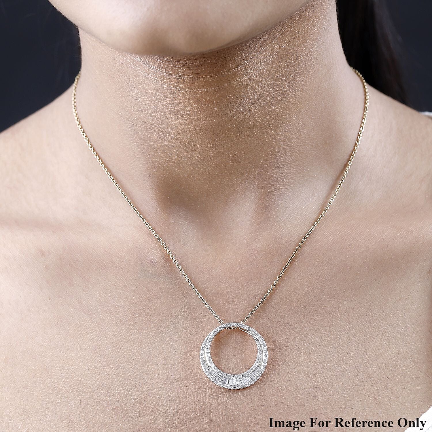 Back By Popular Demand - 9K Yellow Gold Diamond Crescent Pendant 1.00 Ct