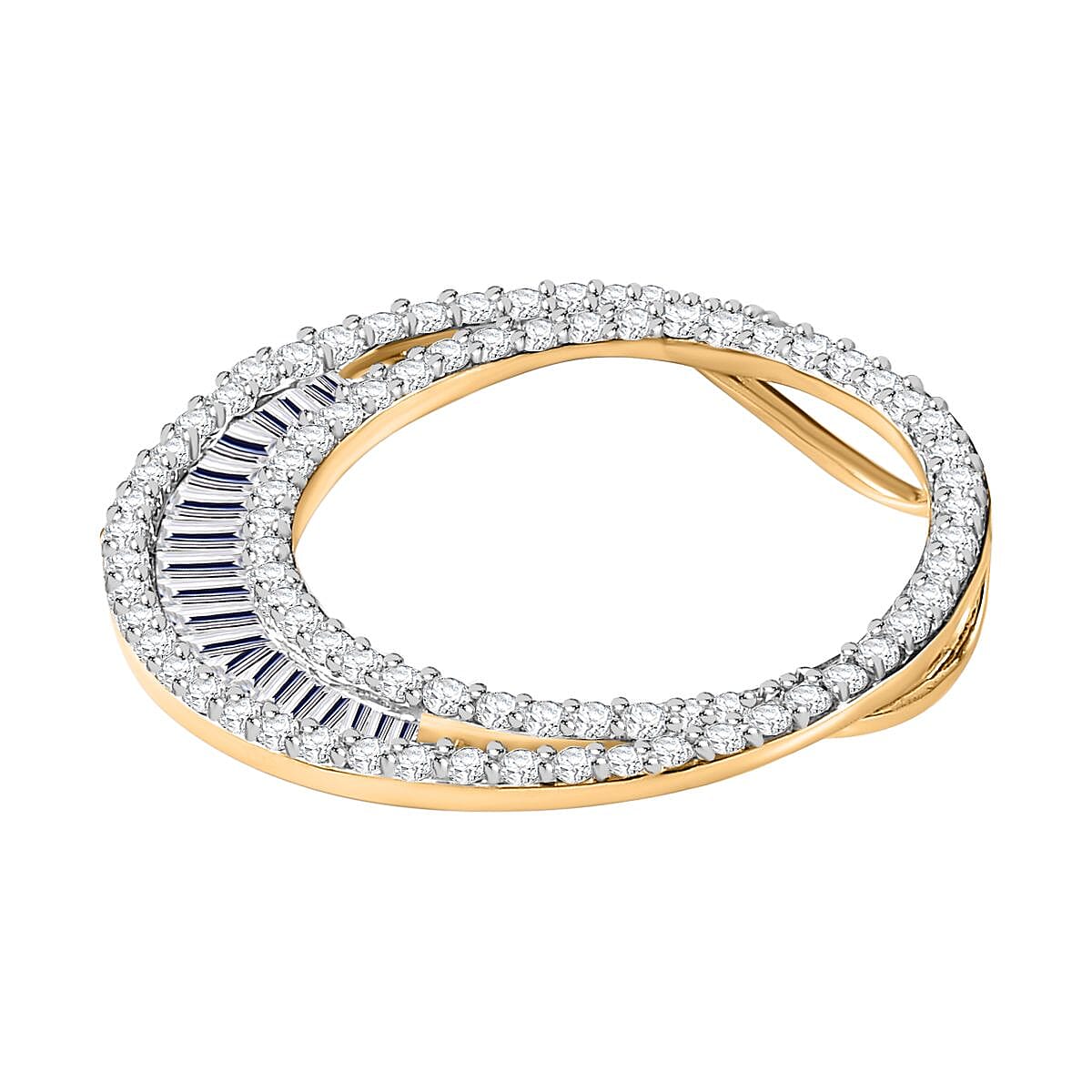 Back By Popular Demand - 9K Yellow Gold Diamond Crescent Pendant 1.00 Ct