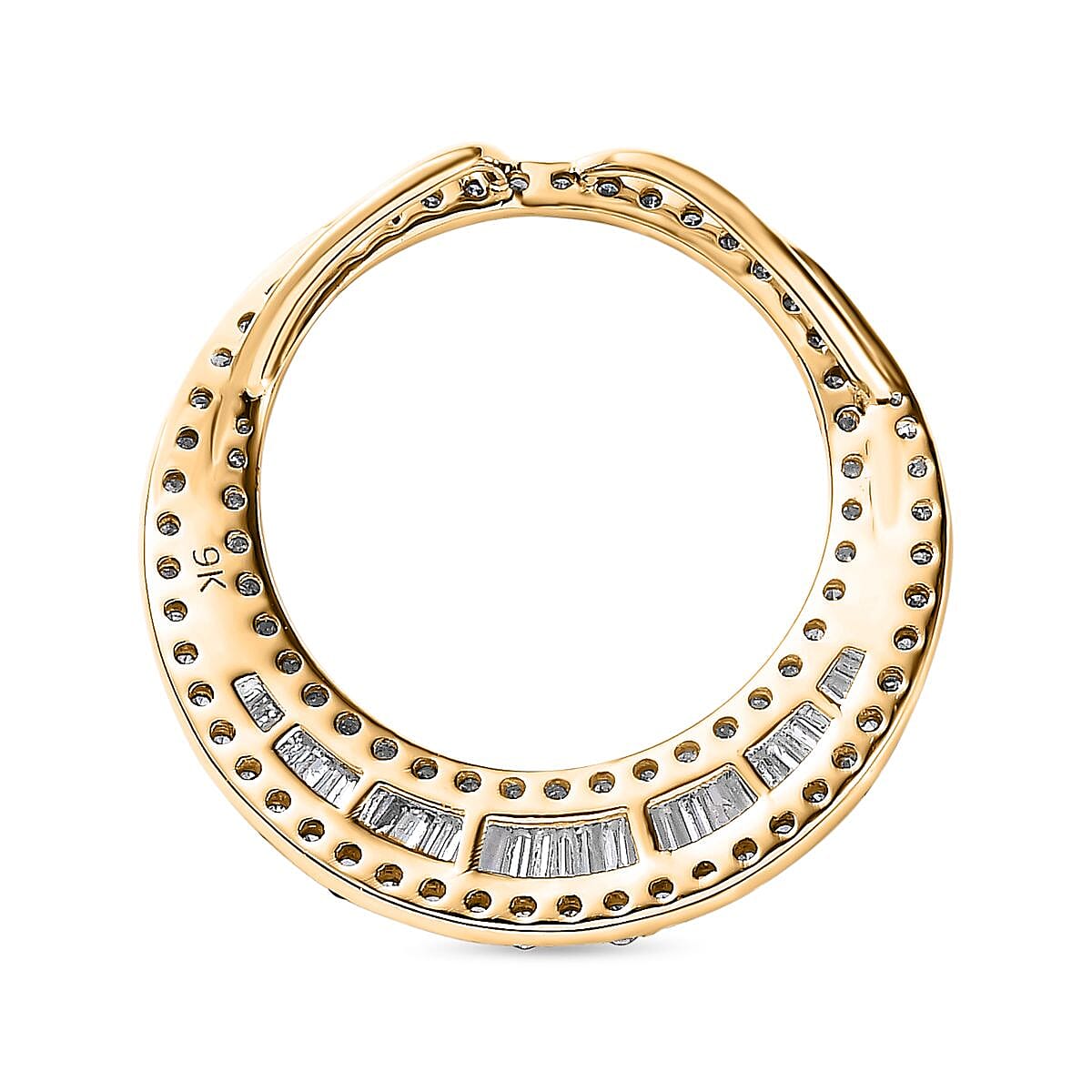 Back By Popular Demand - 9K Yellow Gold Diamond Crescent Pendant 1.00 Ct