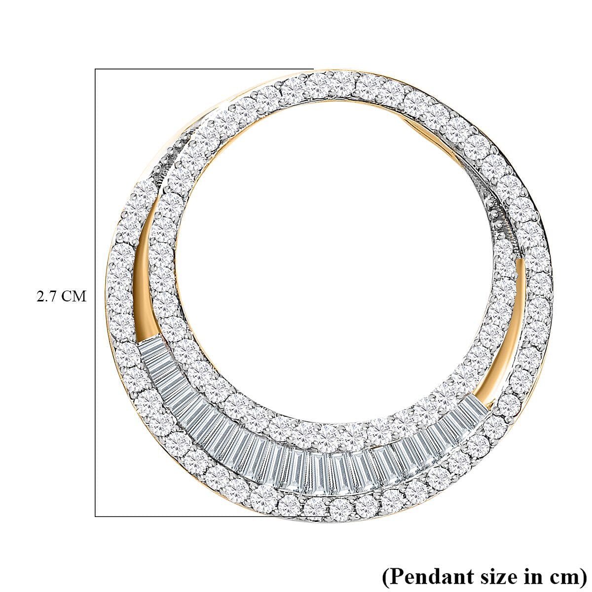 Back By Popular Demand - 9K Yellow Gold Diamond Crescent Pendant 1.00 Ct