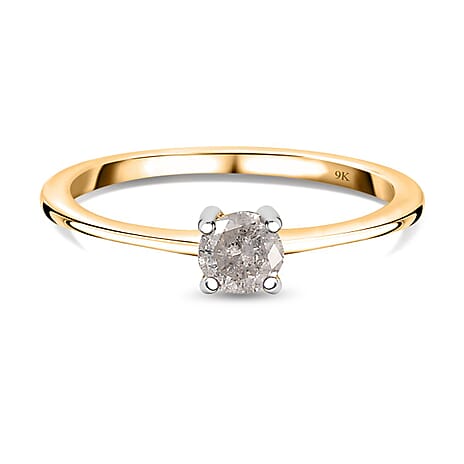 Doorbuster - 9K Yellow Gold Solitaire Diamond Ring 0.25 Ct