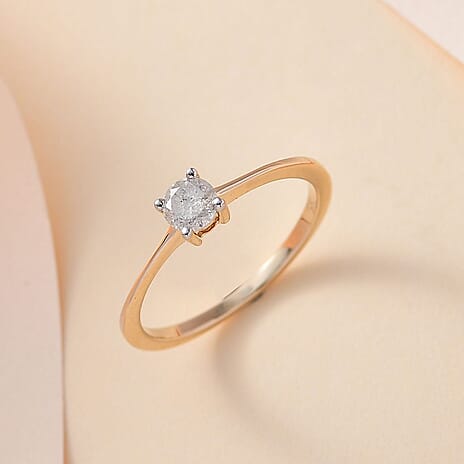 Doorbuster - 9K Yellow Gold Solitaire Diamond Ring 0.25 Ct