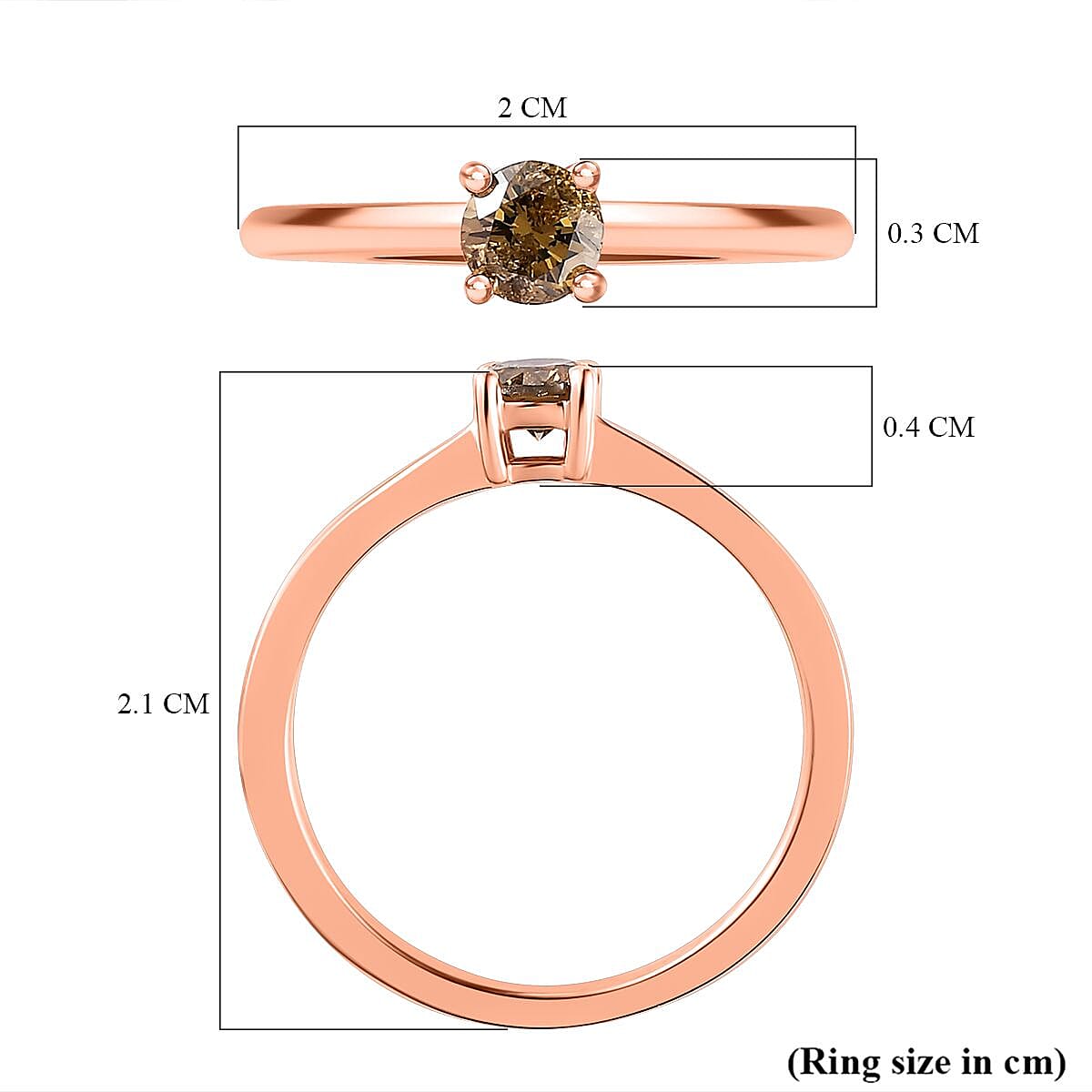 Doobuster-9K Rose Gold Natural Champagne Diamond Solitaire Ring 0.25 Ct Doobuster-9K Rose Gold Natural Champagne Diamond Solitaire Ring 0.25 Ct