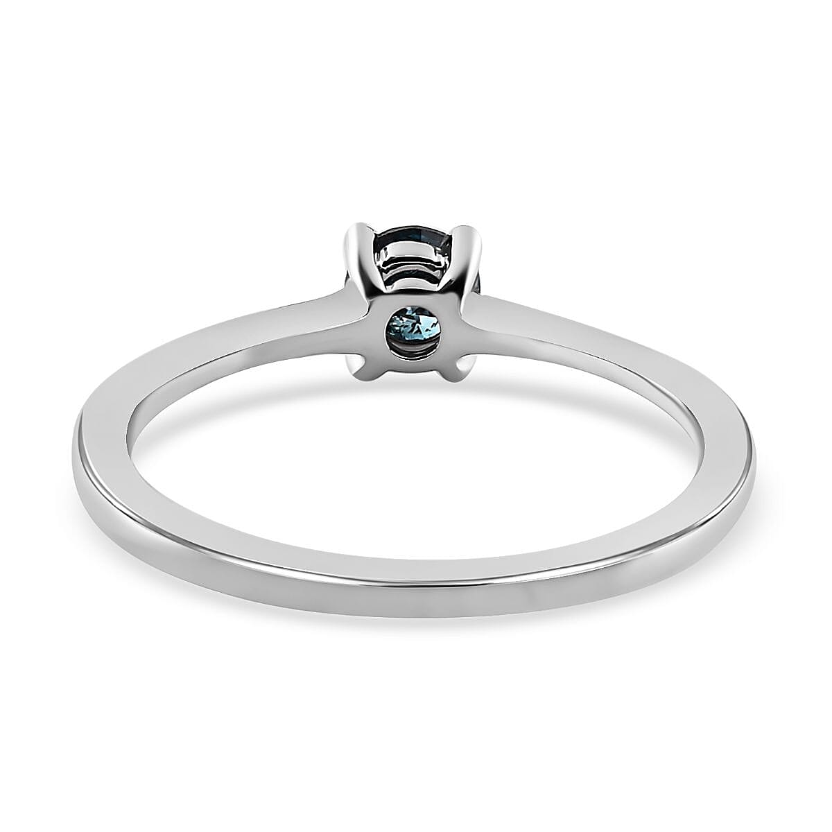 Doorbuster- 9K White Gold Blue Diamond Solitaire Ring 0.25 Ct