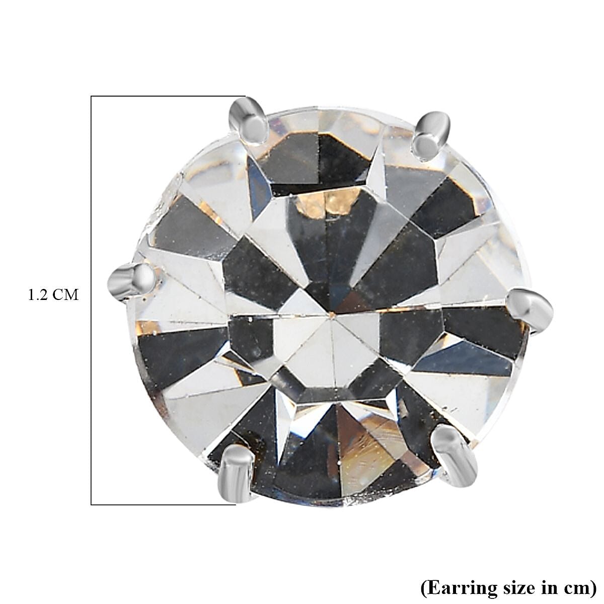 White Finest Austrian Crystal Solitaire Stud Earrings in Platinum Overlay Sterling Silver 11.50 Ct
