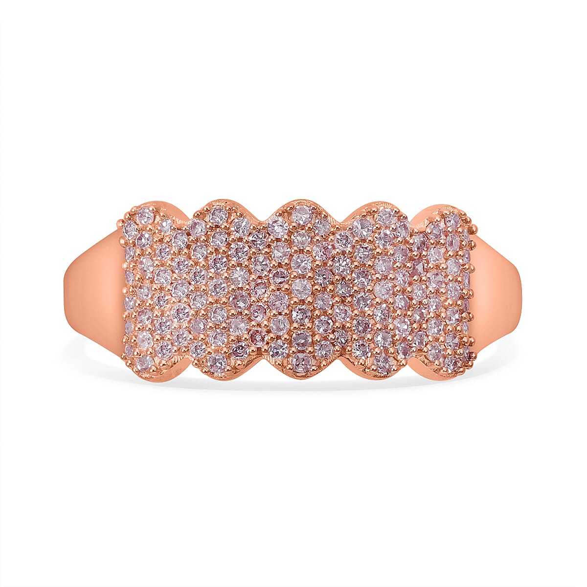 Designer Inspired- 9K Rose Gold Natural Pink Diamond Ring 0.50 Ct