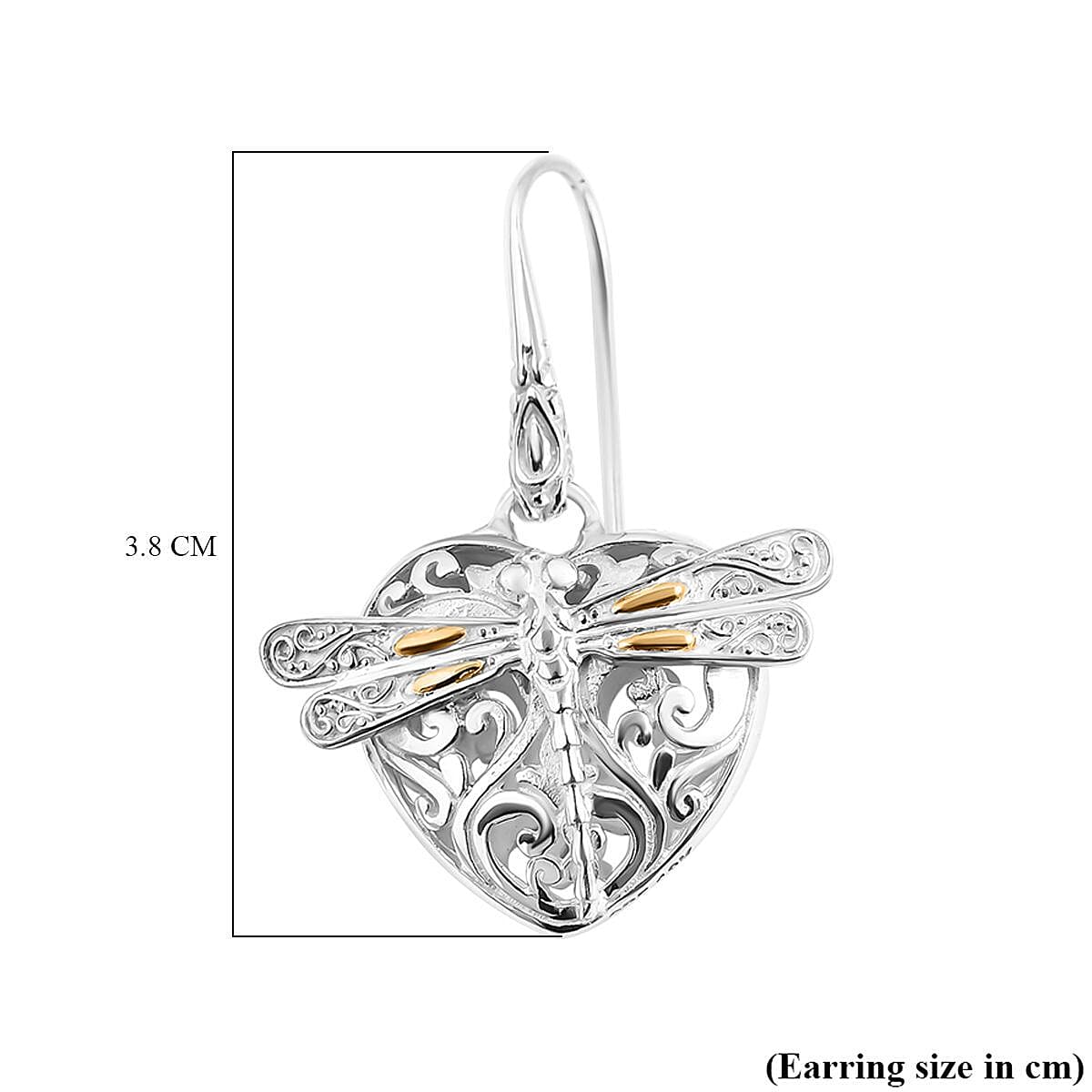 Royal Bali Collection - 18K Yellow Gold & Sterling Silver Dragonfly Earrings