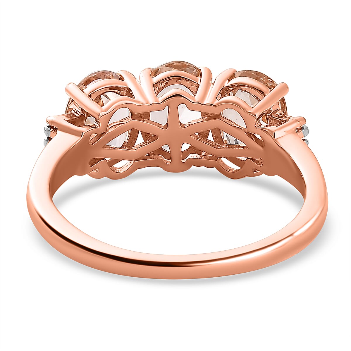 9K Rose Gold Marropino Morganite & Diamond Ring 2.15 Ct