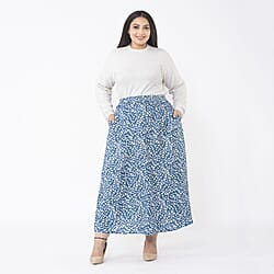 Tamsy Viscose Solid Skirt - Navy